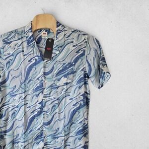 Levis Mens Relaxed Fit Short Sleeve Marble Swirl Shirt Blue L‎ 726250027 NWT